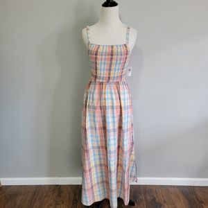 Pastel Plaid Maxi Dress
